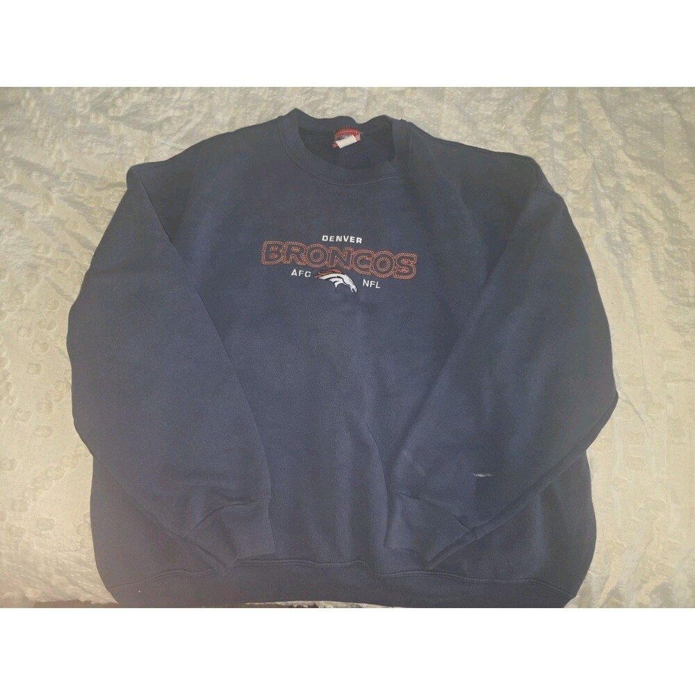 Vintage Denver Broncos NFL Navy Blue Sweatshirt Football